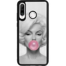 Coque Huawei P30 Lite - Silicone rigide noir Marilyn Bubble