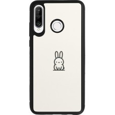Coque Huawei P30 Lite - Silicone rigide noir Minimal bunny cutie