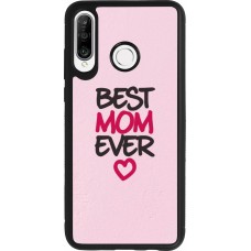 Coque Huawei P30 Lite - Silicone rigide noir Mom 2023 best Mom ever pink
