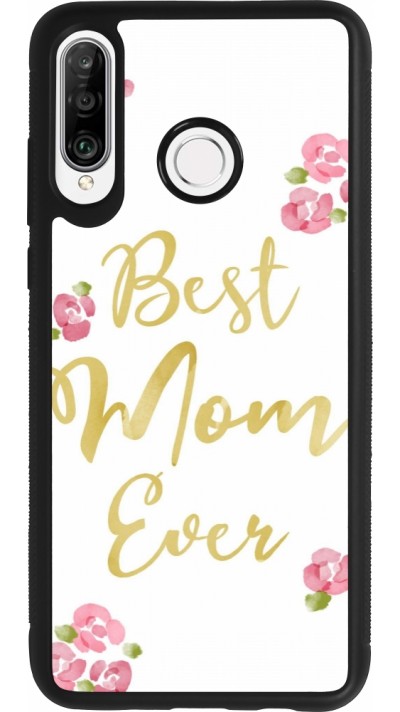 Coque Huawei P30 Lite - Silicone rigide noir Mom 2024 best Mom ever