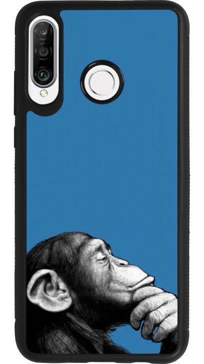 Coque Huawei P30 Lite - Silicone rigide noir Monkey Pop Art