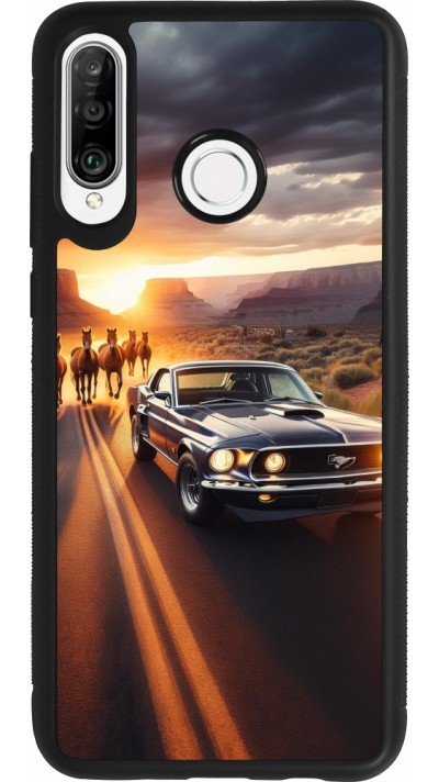 Coque Huawei P30 Lite - Silicone rigide noir Mustang 69 Grand Canyon
