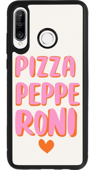 Huawei P30 Lite Case Hülle - Silikon schwarz Pizza pepperoni 2026