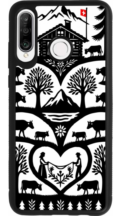 Coque Huawei P30 Lite - Silicone rigide noir Poya Suisse 2