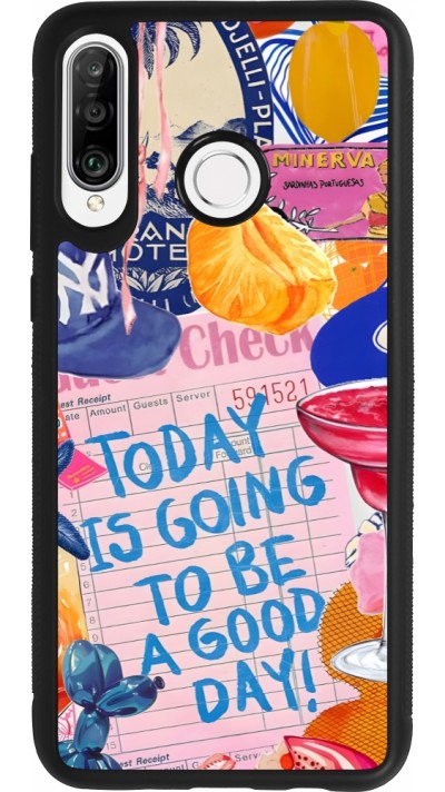 Coque Huawei P30 Lite - Silicone rigide noir Preppy Today is Going to be a good day