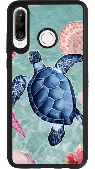 Coque Huawei P30 Lite - Silicone rigide noir Preppy Turtle