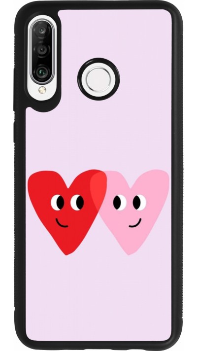 Huawei P30 Lite Case Hülle - Silikon schwarz Saint Valentines Day 26 Heart