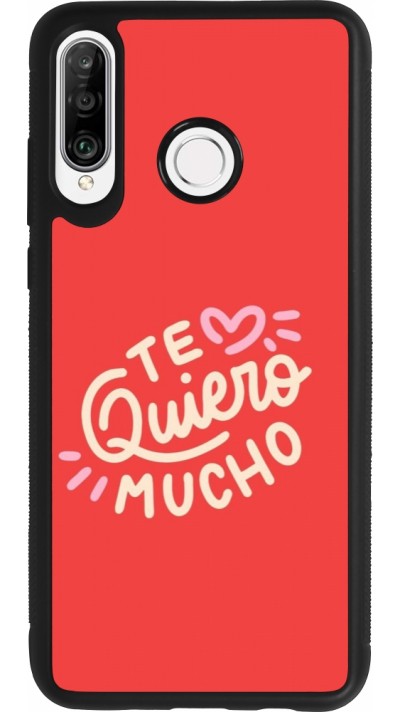 Huawei P30 Lite Case Hülle - Silikon schwarz Saint Valentines Day 26 Te quiero mucho