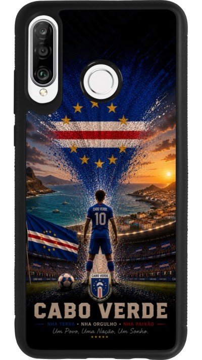 Coque Huawei P30 Lite - Silicone rigide noir Football Cap-Vert splash 2026