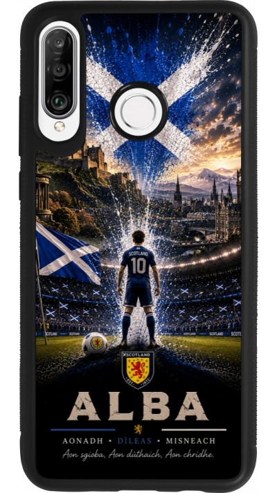 Coque Huawei P30 Lite - Silicone rigide noir Football Écosse splash 2026
