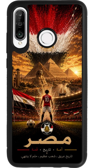 Coque Huawei P30 Lite - Silicone rigide noir Football Égypte splash 2026