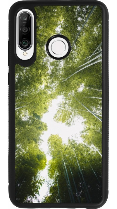 Coque Huawei P30 Lite - Silicone rigide noir Spring 23 forest blue sky