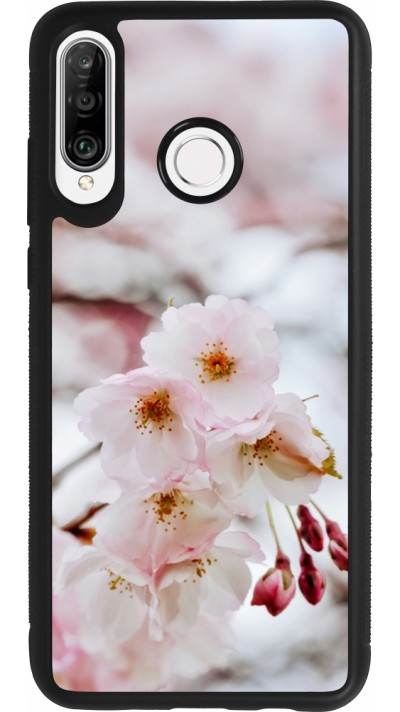 Huawei P30 Lite Case Hülle - Silikon schwarz Cherry tree Spring 2026
