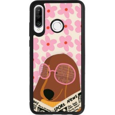 Huawei P30 Lite Case Hülle - Silikon schwarz Dog with newspaper Spring 2026