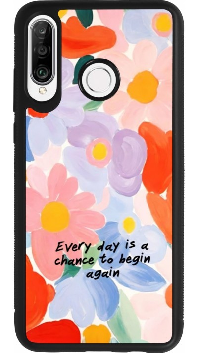 Huawei P30 Lite Case Hülle - Silikon schwarz Every day is a chance Spring 2026