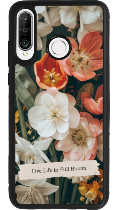 Huawei P30 Lite Case Hülle - Silikon schwarz Full Bloom Spring 2026