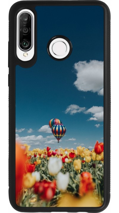 Huawei P30 Lite Case Hülle - Silikon schwarz Hot air balloon Spring 2026