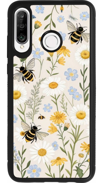 Huawei P30 Lite Case Hülle - Silikon schwarz Pattern bees Spring 2026