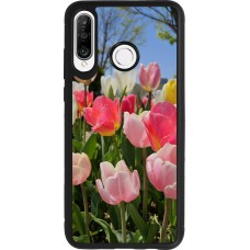 Huawei P30 Lite Case Hülle - Silikon schwarz Tulips Spring 2026