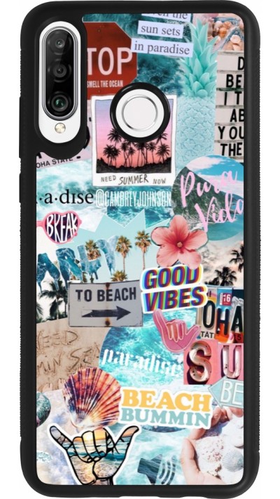 Coque Huawei P30 Lite - Silicone rigide noir Summer 20 collage