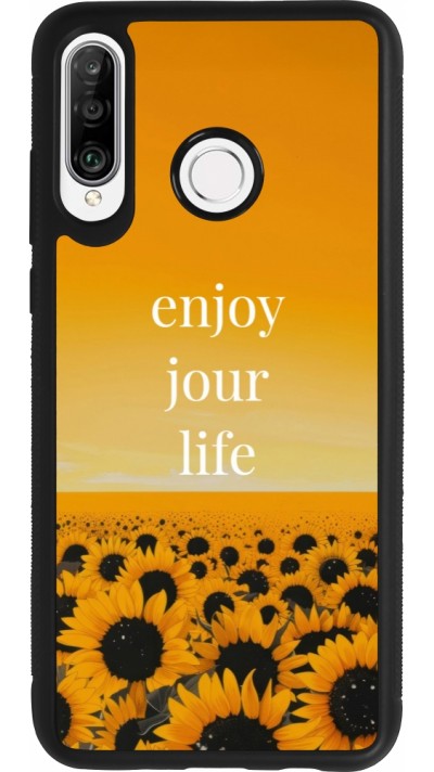 Coque Huawei P30 Lite - Silicone rigide noir Summer 2025 Enjoy your life