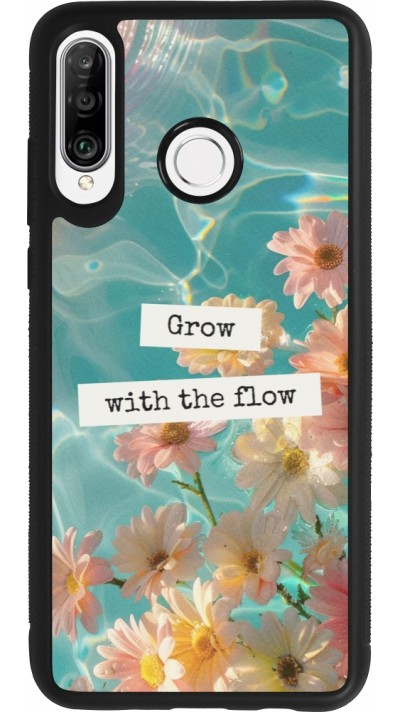 Coque Huawei P30 Lite - Silicone rigide noir Summer 2025 Grow with the flow