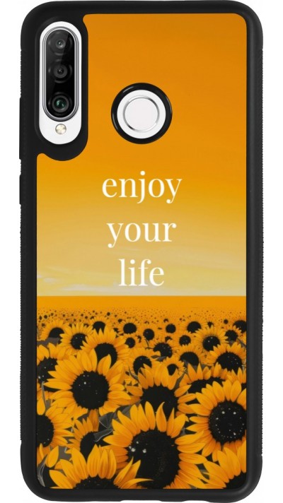 Huawei P30 Lite Case Hülle - Silikon schwarz Summer 2026 Enjoy your life