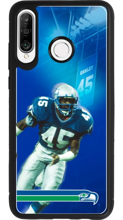 Huawei P30 Lite Case Hülle - Silikon schwarz Super Bowl 26 Seattle 1