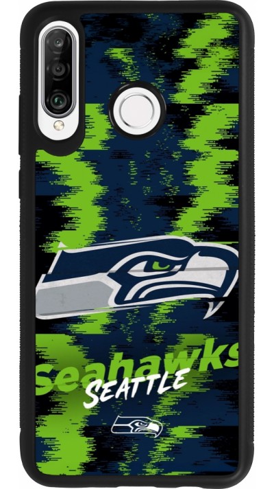 Huawei P30 Lite Case Hülle - Silikon schwarz Super Bowl 26 Seattle 2