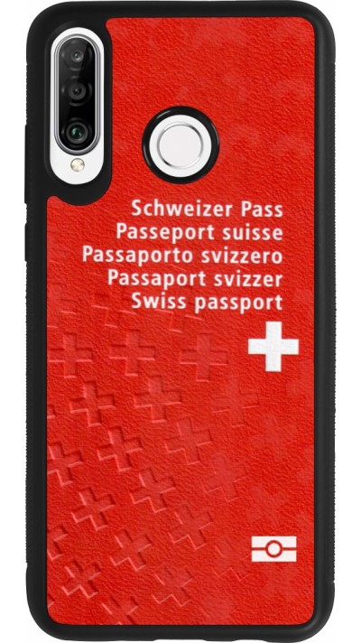 Coque Huawei P30 Lite - Silicone rigide noir Swiss Passport