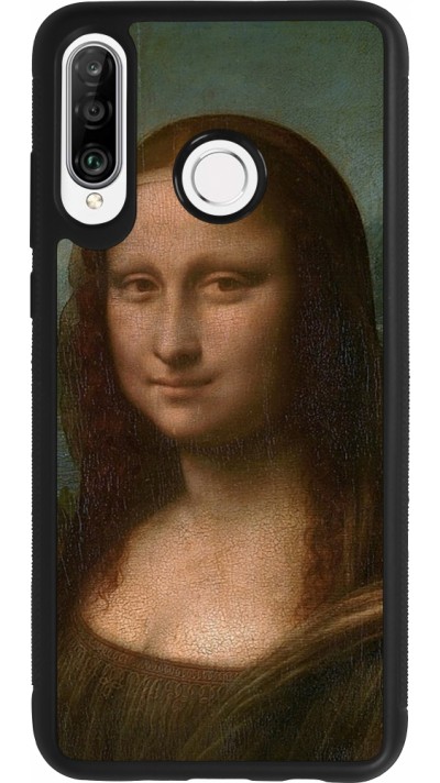 Coque Huawei P30 Lite - Silicone rigide noir Tableau art - La Joconde - Léonard de Vinci