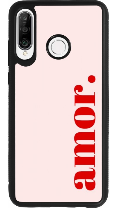 Huawei P30 Lite Case Hülle - Silikon schwarz Valentine 2024 amor