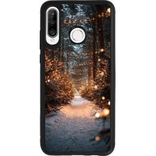 Huawei P30 Lite Case Hülle - Silikon schwarz Winter 25 Winter snowy road