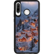 Coque Huawei P30 Lite - Silicone rigide noir Winter 25 Winter snowy village