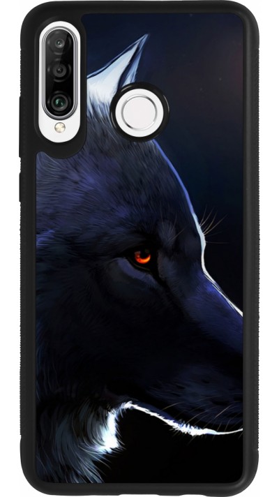 Huawei P30 Lite Case Hülle - Silikon schwarz Wolf Shape