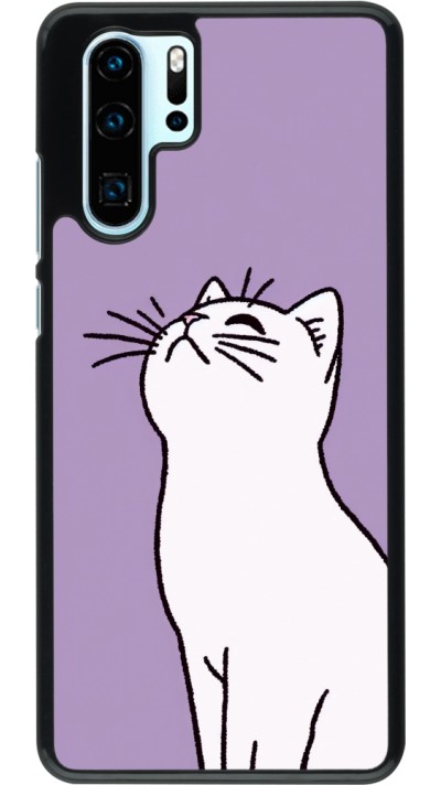 Huawei P30 Pro Case Hülle - Chat auf lila Hintergrund