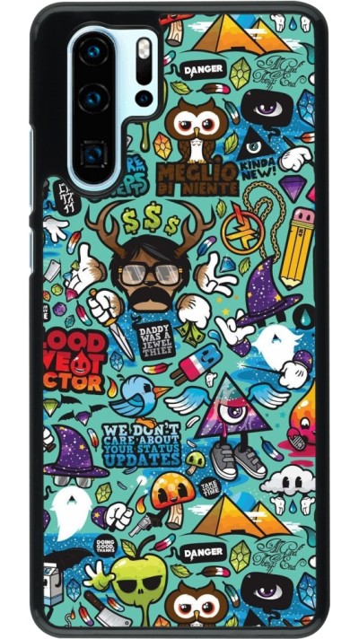 Huawei P30 Pro Case Hülle - Mixed Cartoons Turquoise