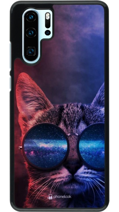 Hülle Huawei P30 Pro - Red Blue Cat Glasses