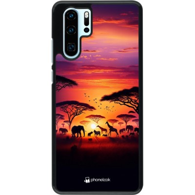 Huawei P30 Pro Case Hülle - Safari Sonnenuntergang Wildtiere