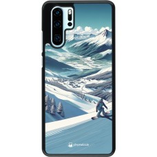 Huawei P30 Pro Case Hülle - Snowboarder Berg