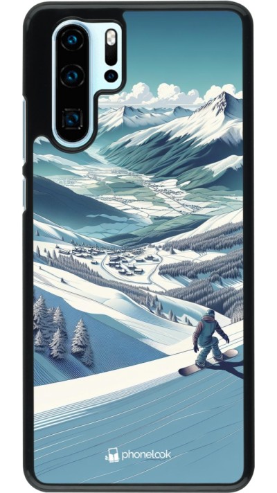 Huawei P30 Pro Case Hülle - Snowboarder Berg