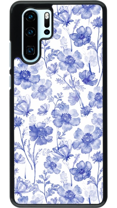 Huawei P30 Pro Case Hülle - Spring 23 watercolor blue flowers