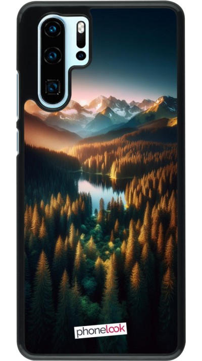 Huawei P30 Pro Case Hülle - Sonnenuntergang Waldsee