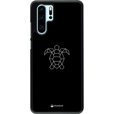 Hülle Huawei P30 Pro - Turtles lines on black