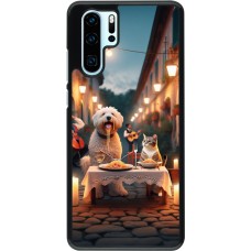 Huawei P30 Pro Case Hülle - Valentin 2024 Hund & Katze Kerzenlicht