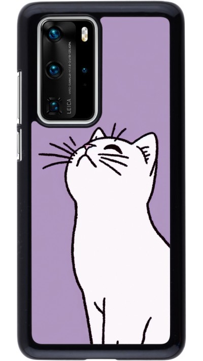 Huawei P40 Pro Case Hülle - Chat auf lila Hintergrund