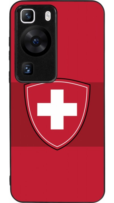 Huawei P60 Case Hülle - Silikon schwarz Hockey World Championship Ecusson Suisse
