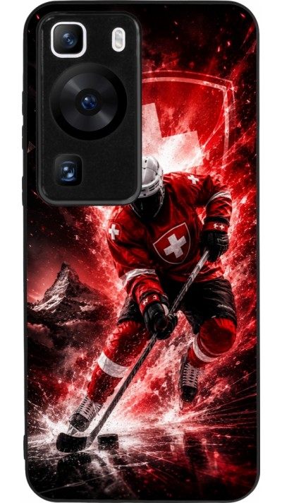 Huawei P60 Case Hülle - Silikon schwarz Hockey World Championship Player