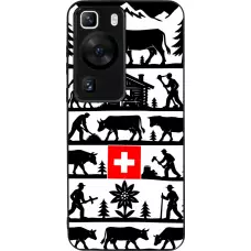 Coque Huawei P60 - Silicone rigide noir Poya Suisse 1