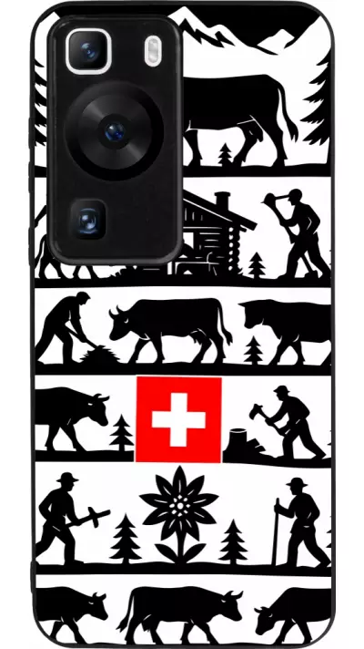 Coque Huawei P60 - Silicone rigide noir Poya Suisse 1